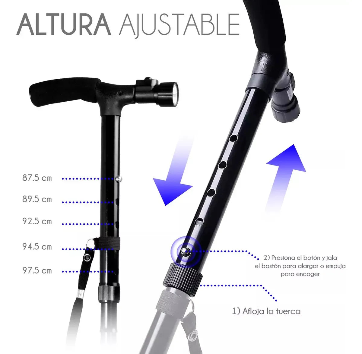 Bastón plegable con luz LED-Trusty Light Pro™