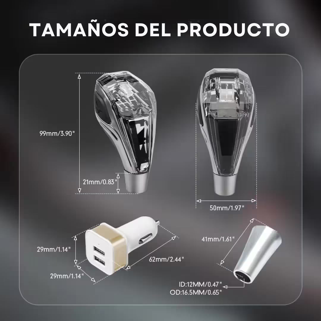 Perilla de cambios Led Cristal de Lujo.