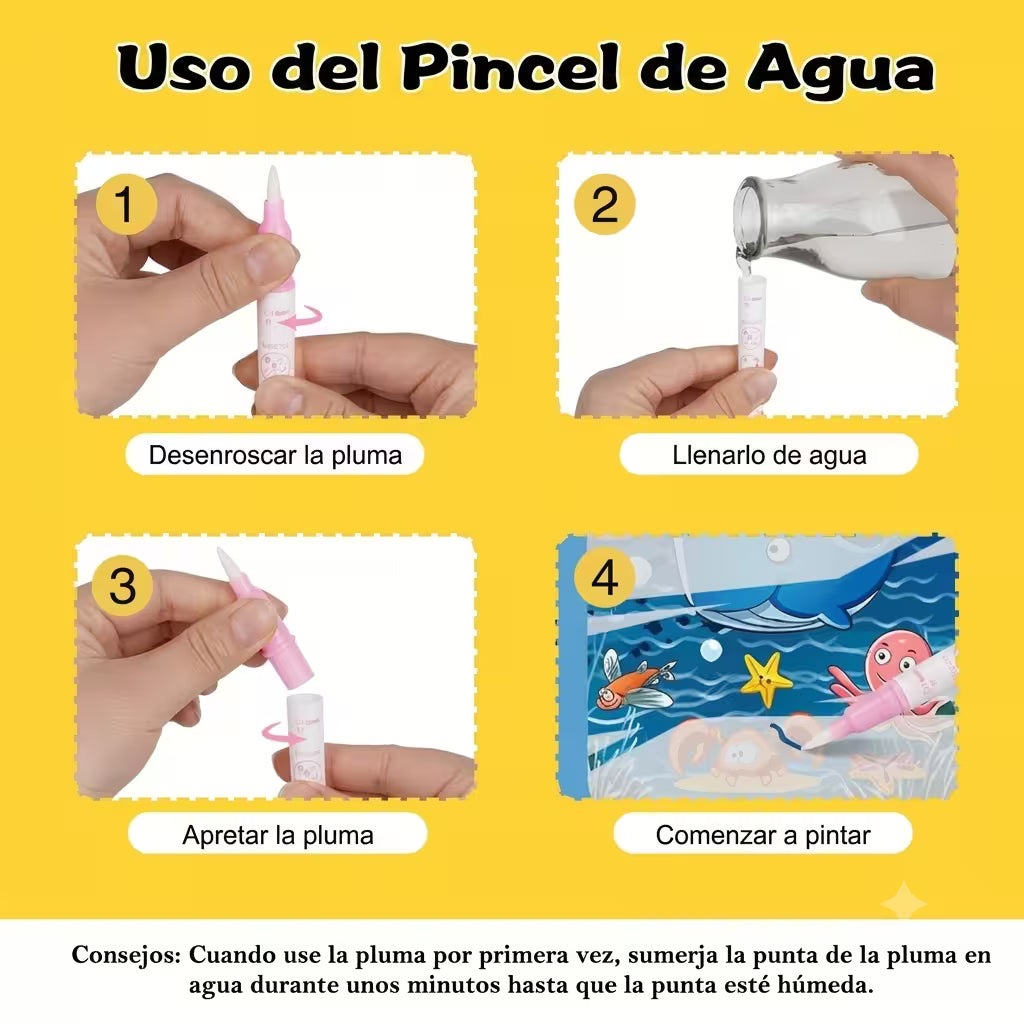 Cuaderno mágico de agua para pintar