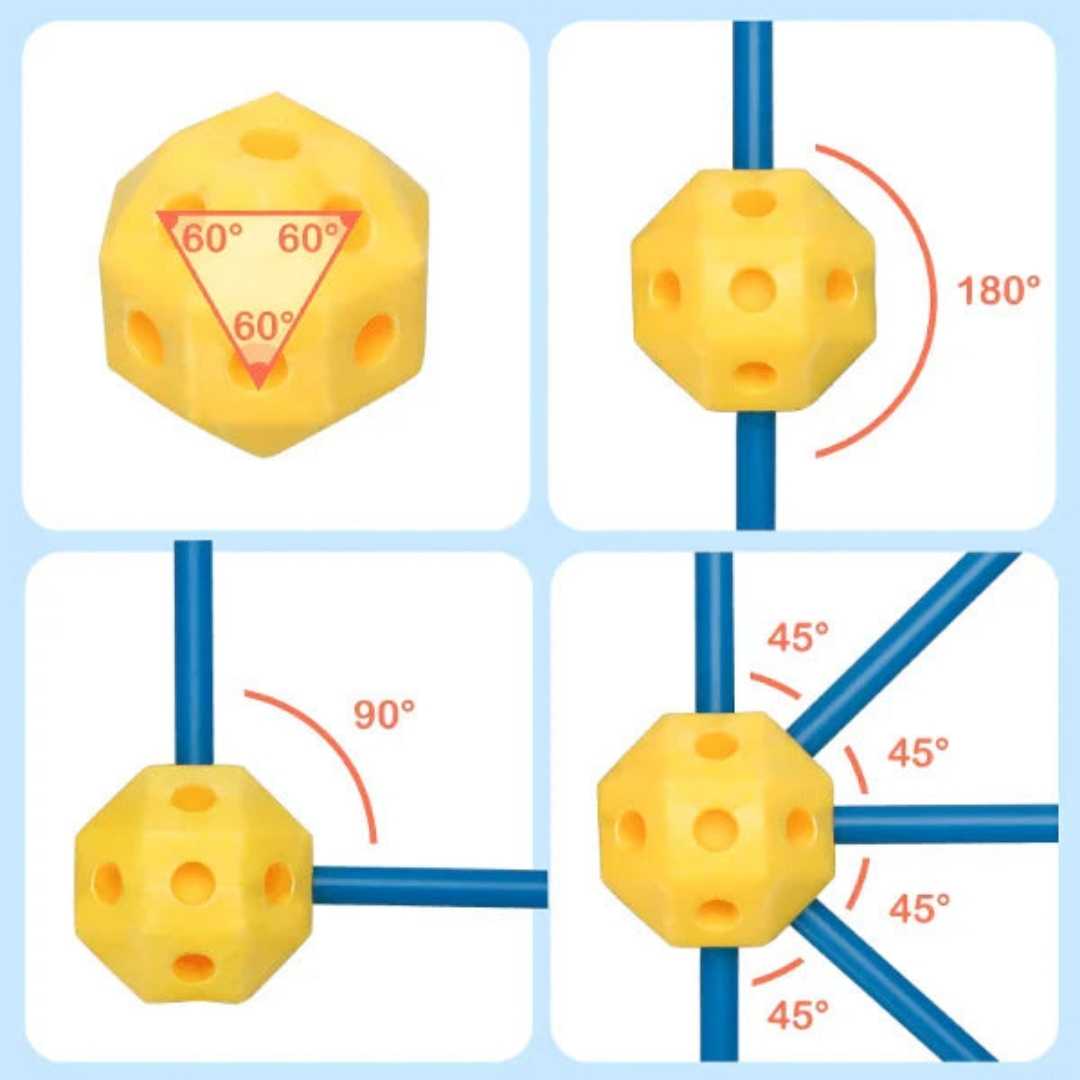Juego de construcción-Incluye 100 Palitos y 55 Bolas