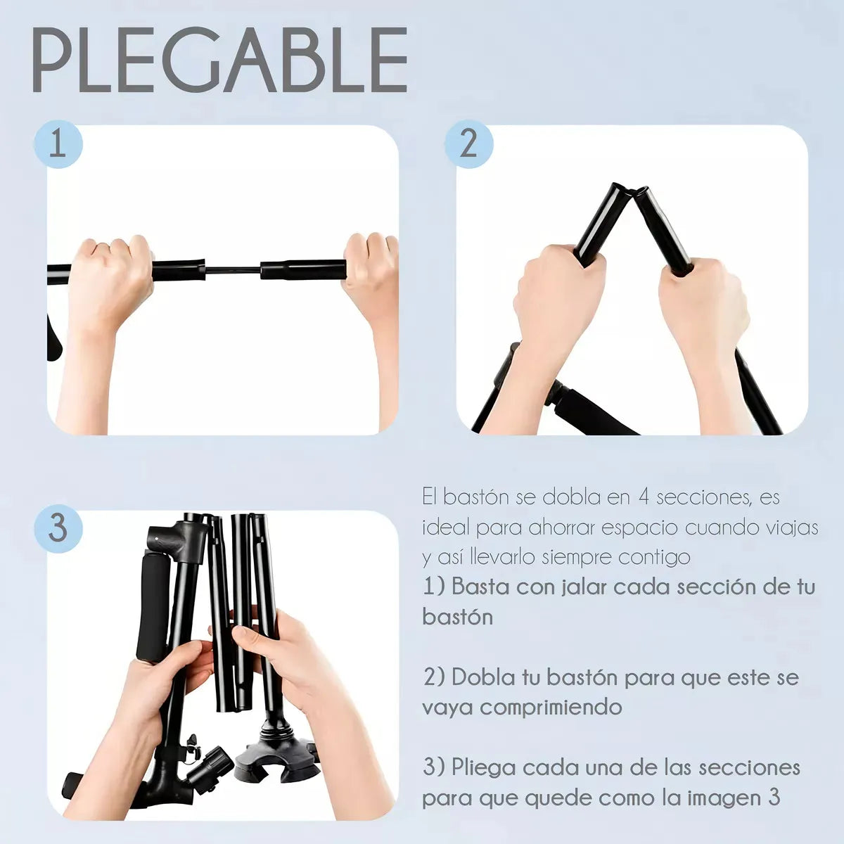 Bastón plegable con luz LED-Trusty Light Pro™