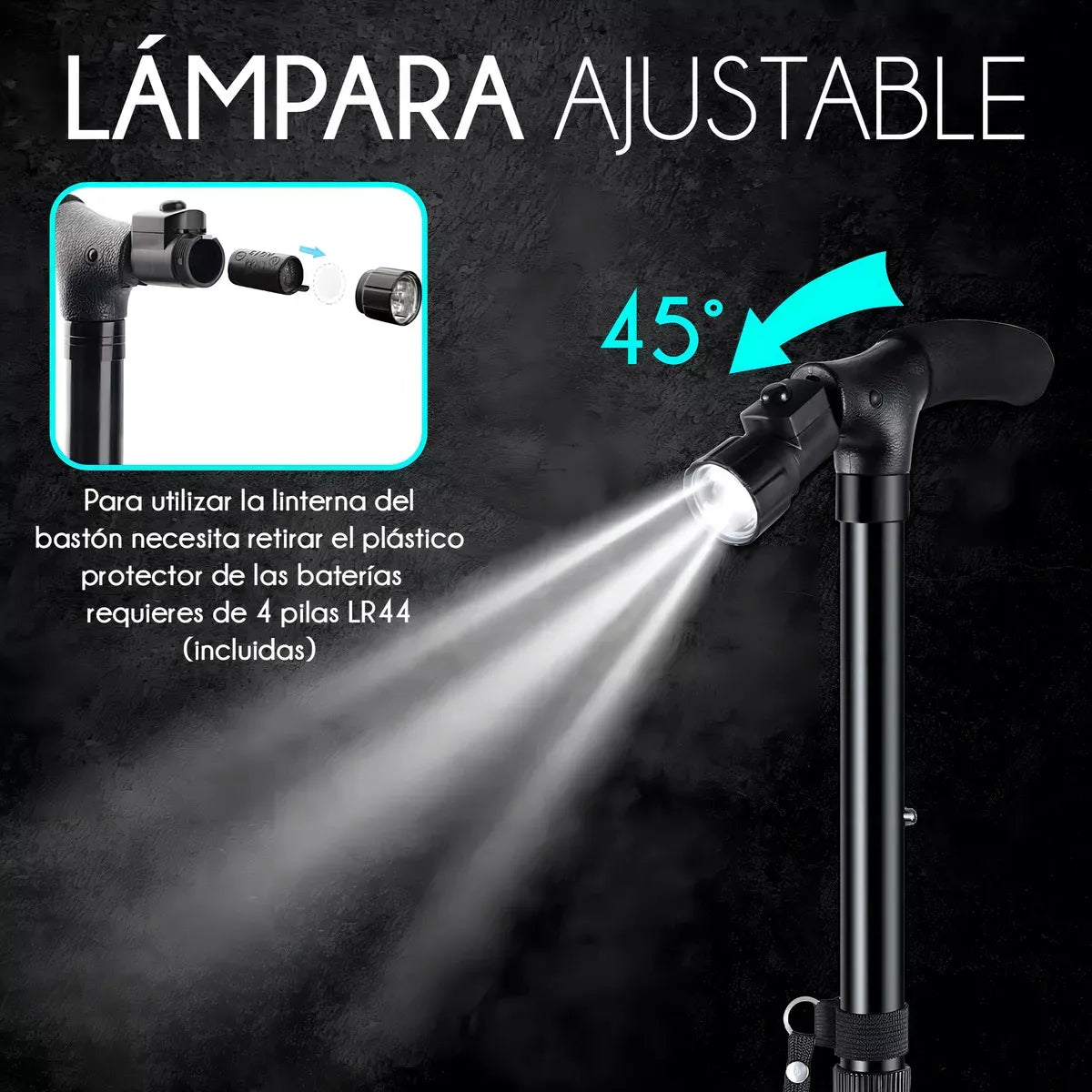 Bastón plegable con luz LED-Trusty Light Pro™