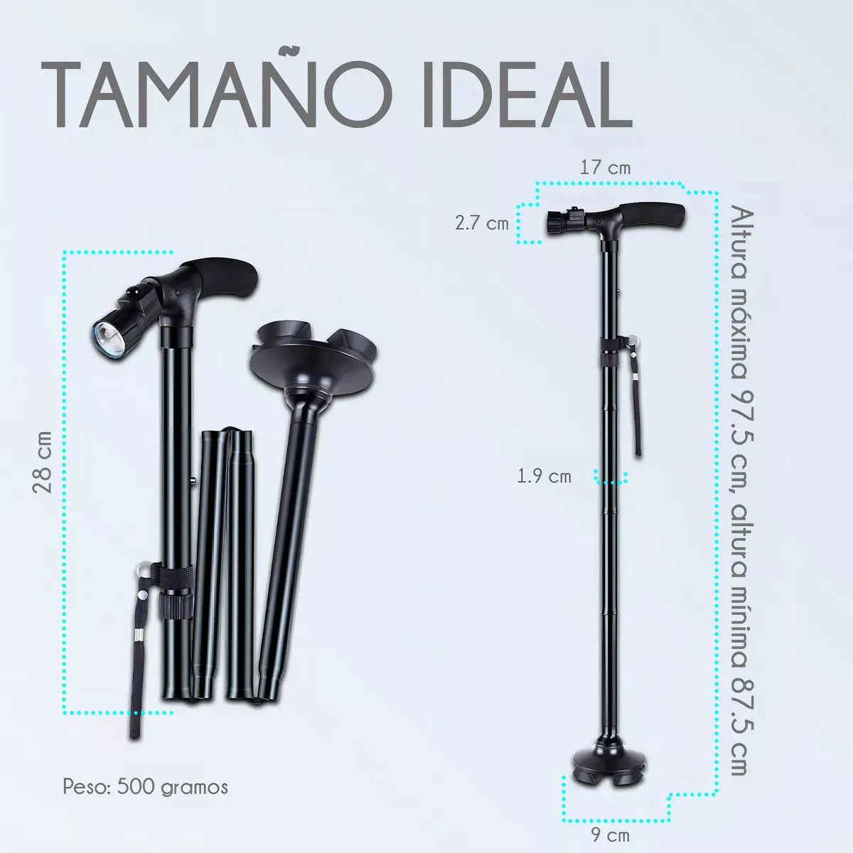 Bastón plegable con luz LED-Trusty Light Pro™