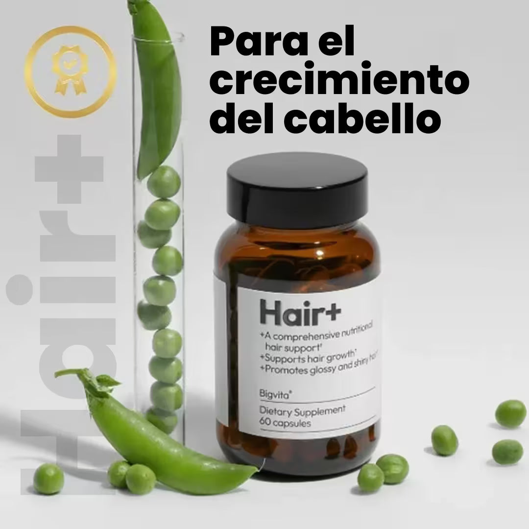 HAIR+ SUPLEMENTO PARA EL CABELLO-Reduce la caída y fortalece tu cabello desde la raíz
