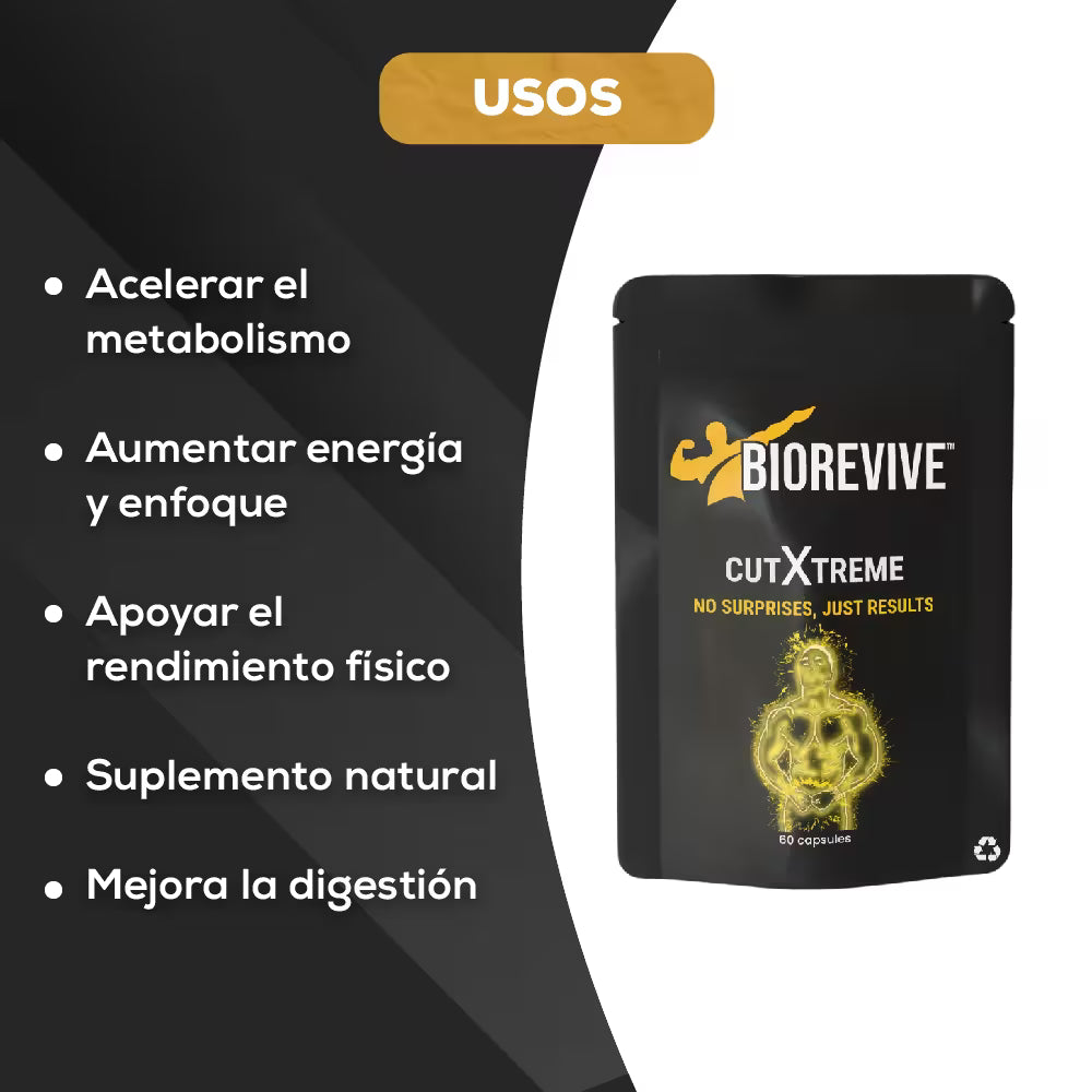 SUPLEMENTO CUTXTREME BIOREVIVE-Potencia tu cuerpo al máximo nivel