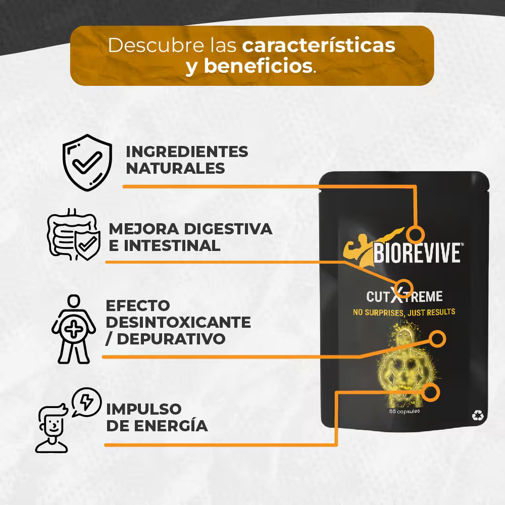 SUPLEMENTO CUTXTREME BIOREVIVE-Potencia tu cuerpo al máximo nivel