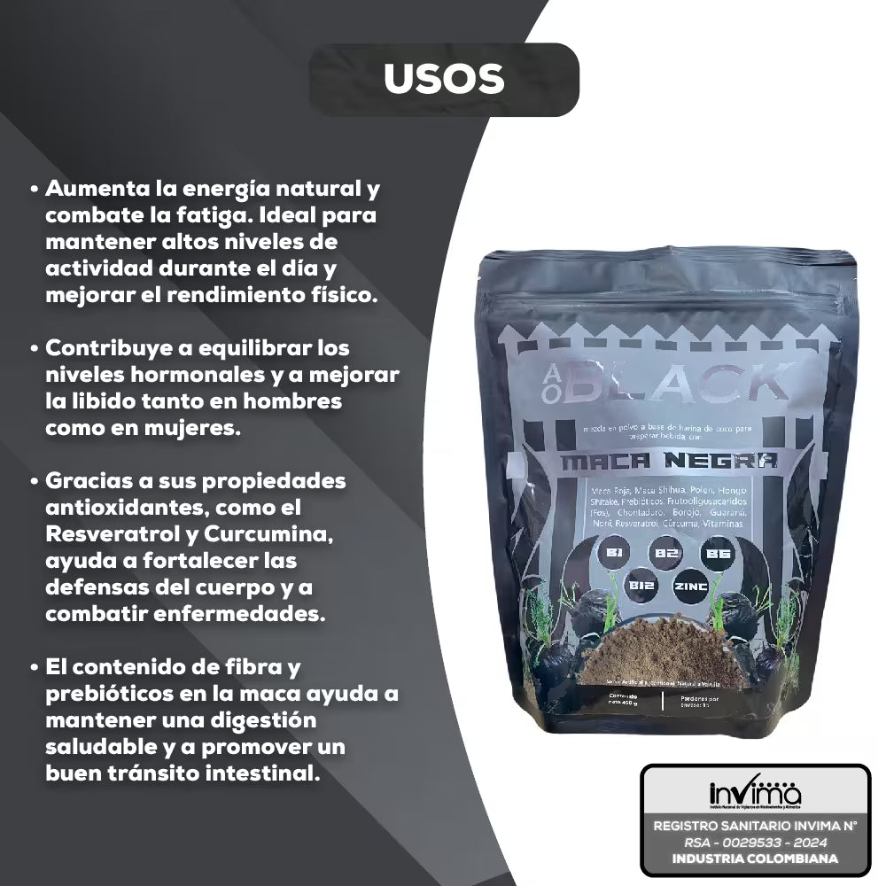 MACA NEGRA SUPLEMENTO EN POLVO-Activa tu vitalidad desde adentro