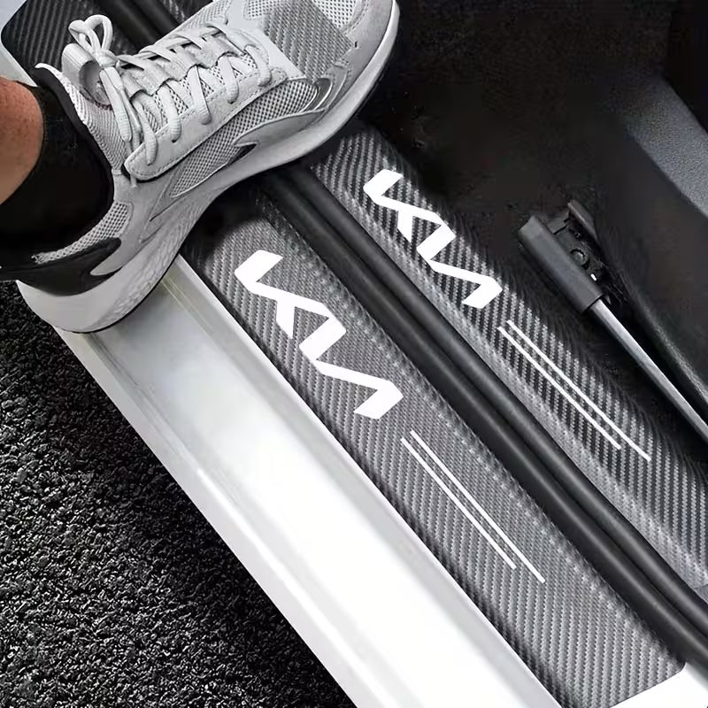 Kit protectores de estribos X9 Pzs-Textura de fibra de Carbono