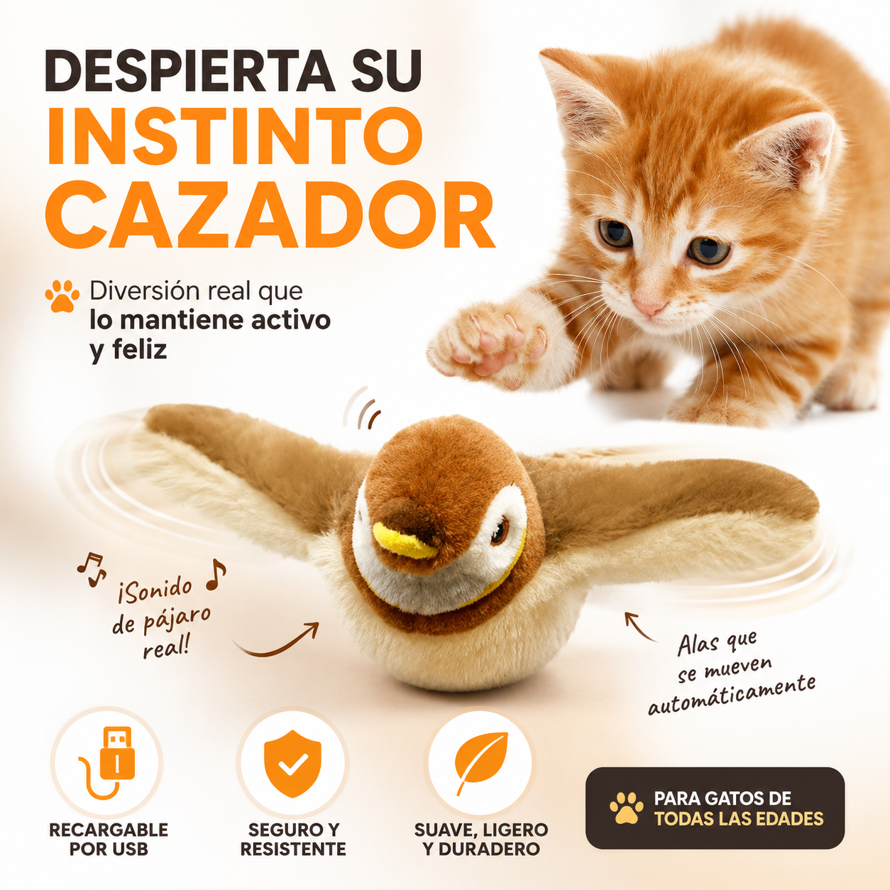 PAJARO JUGUETE PARA GATOS