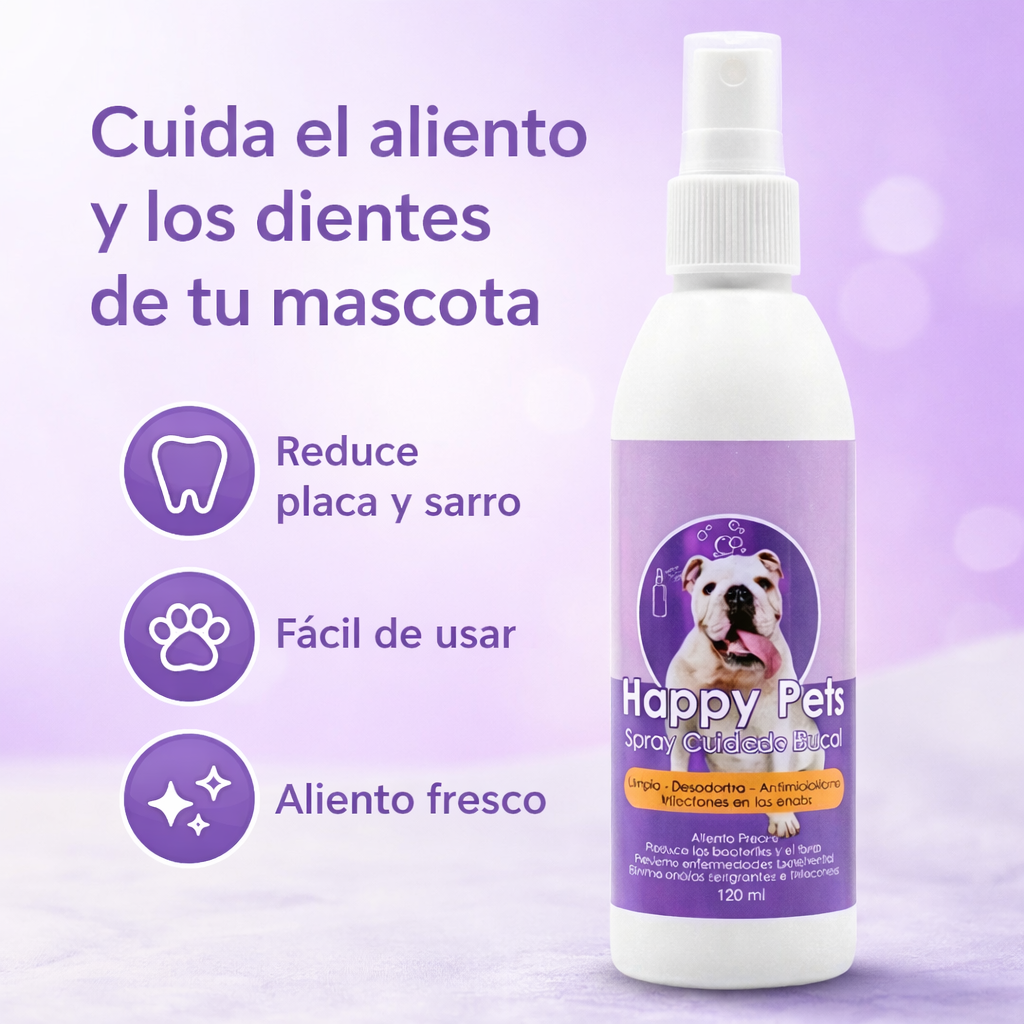 HAPPY PETS-SPRAY CUIDADO BUCAL MASCOSTAS