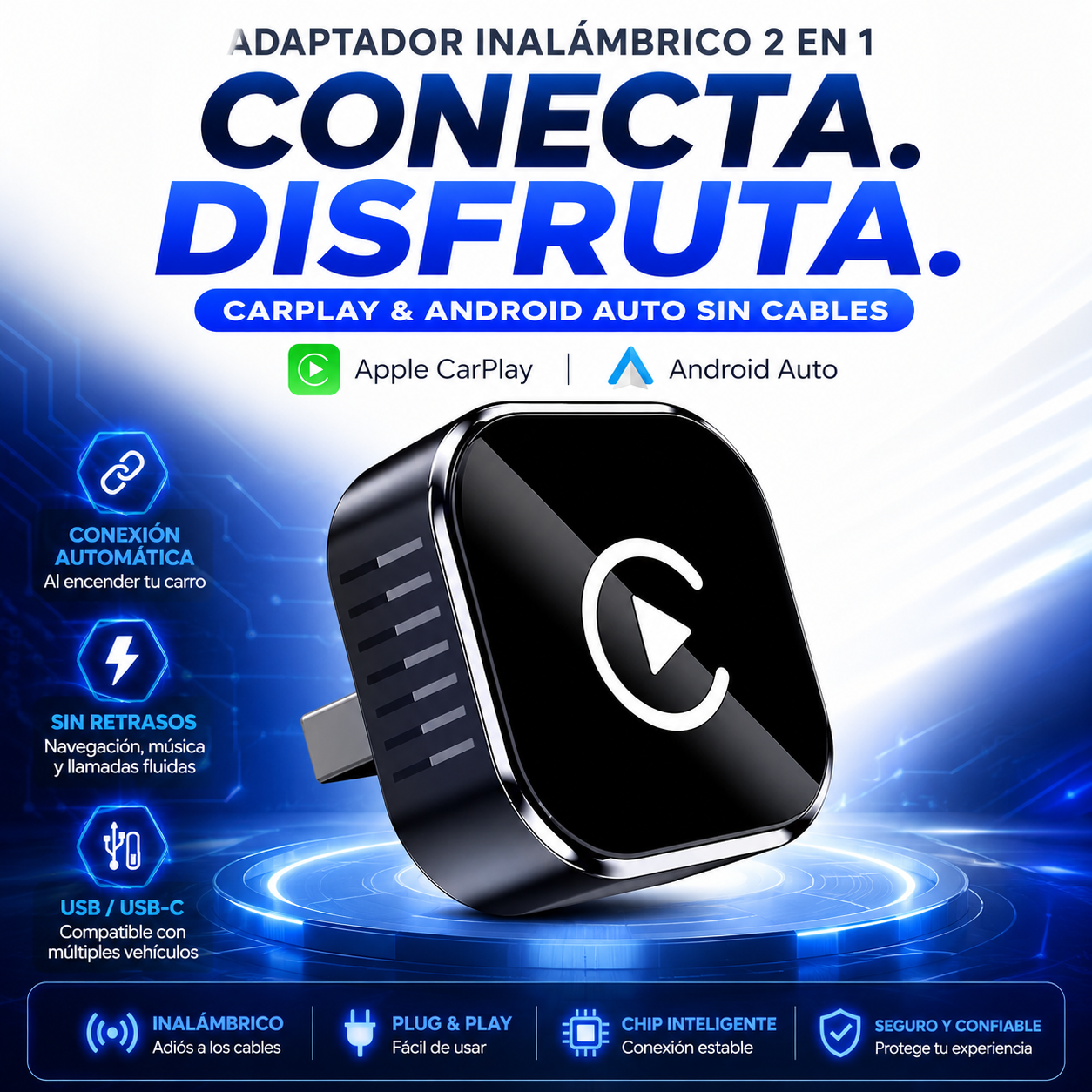 Car play Adaptador para carro-Carplay y Android Auto