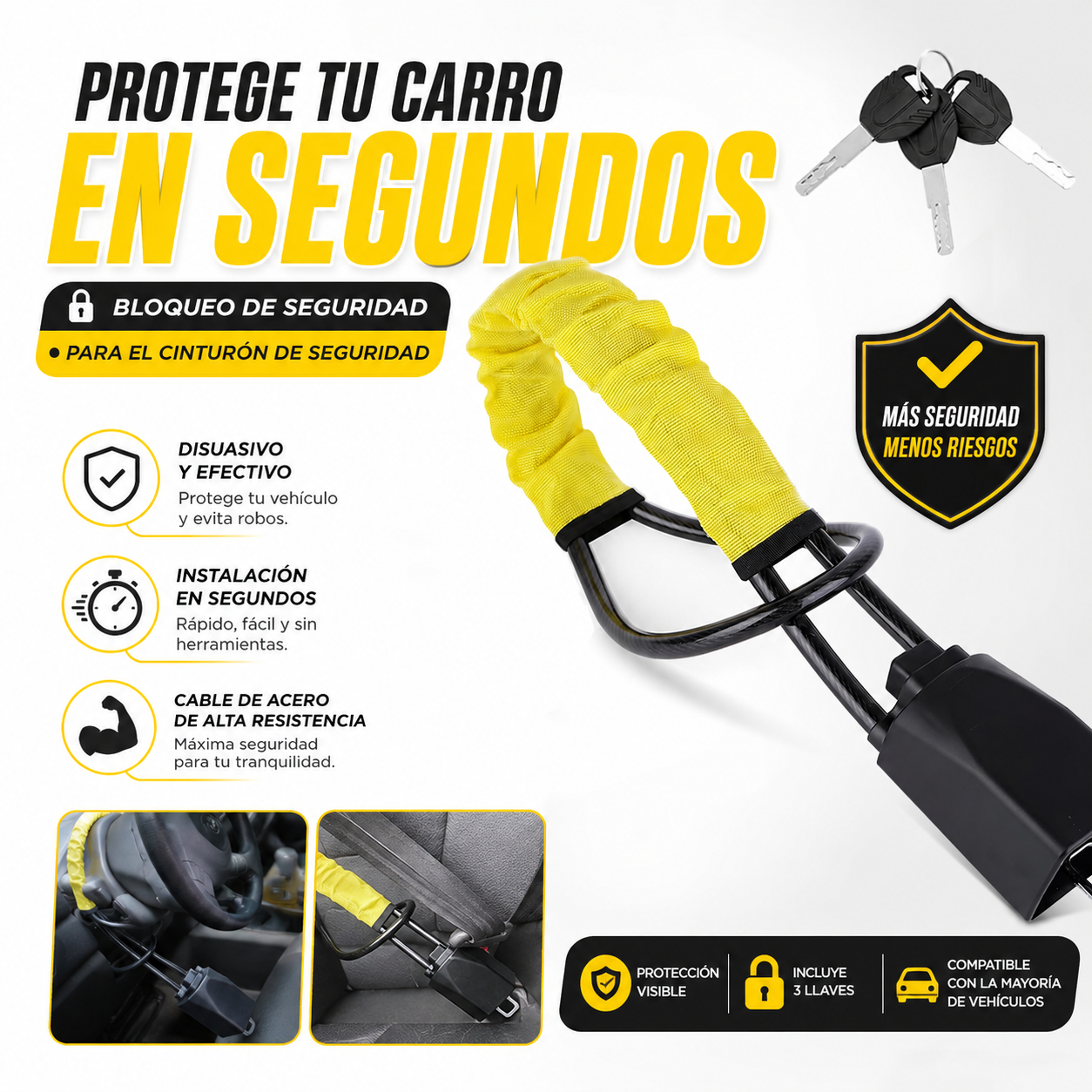 bloqueo de seguridad para Volante de Carro.