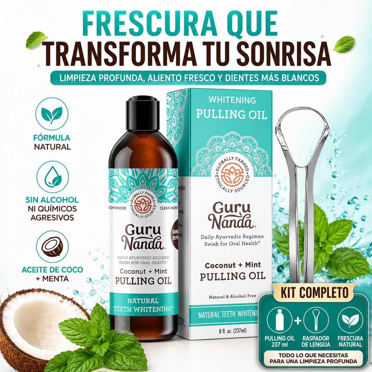 BLANQUEADOR DENTAL DETOX - GURUNANDA-KIT COMPLETO