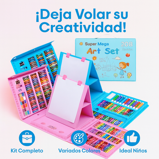 set de arte Didáctico 208 Piezas-Todo lo que tu hijo necesita para crear sin límites