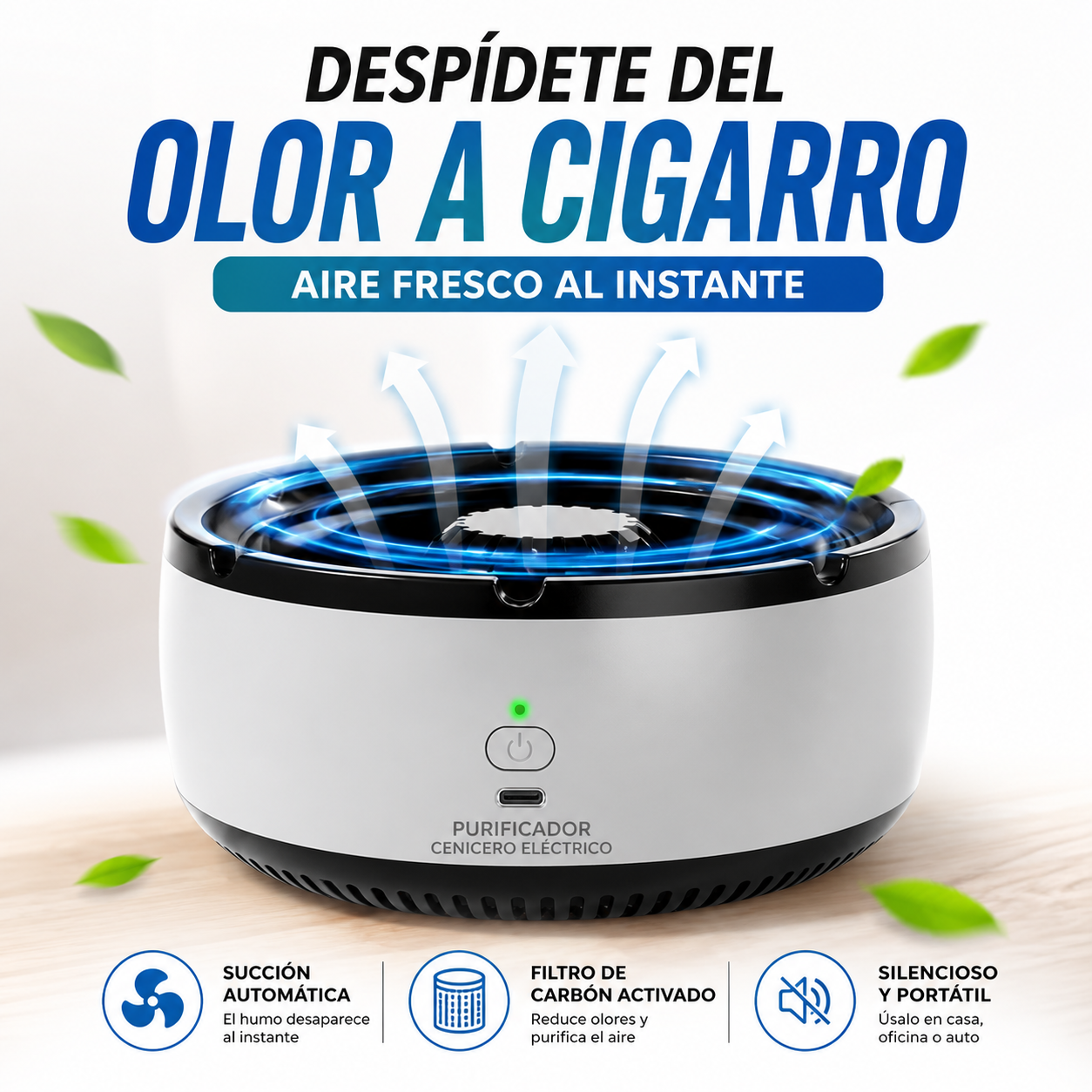Cenicero Eléctrico Purificador de Aire