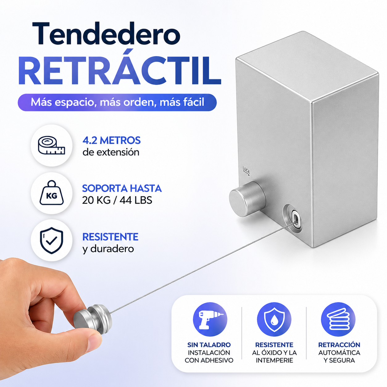 TENDEDERO DE ROPA RETRACTIL PREMIUM