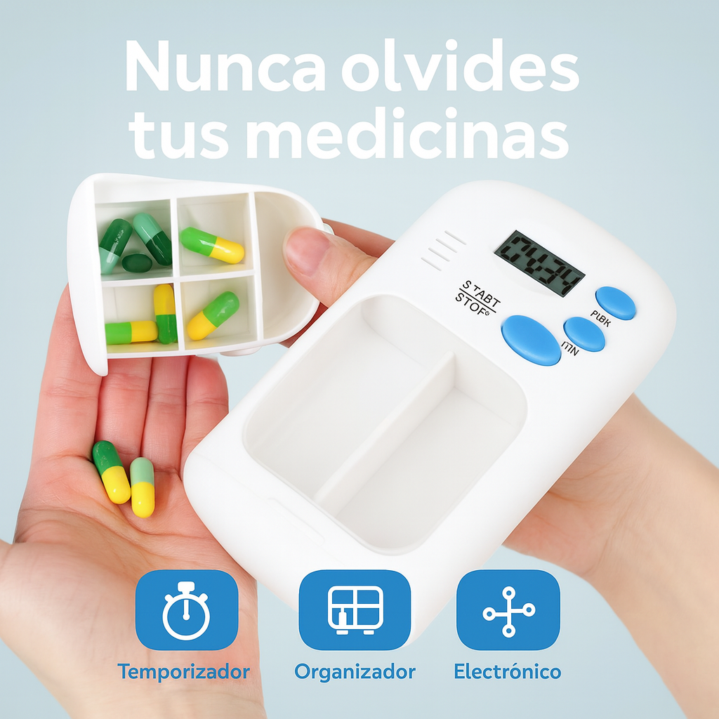 Pastillero con alarma recordatorio