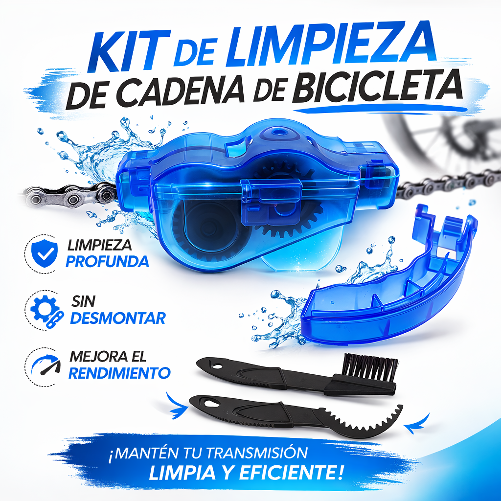 KIT DE LIMPIEZA DE BICICLETA-Limpieza profunda sin desmontar la cadena.