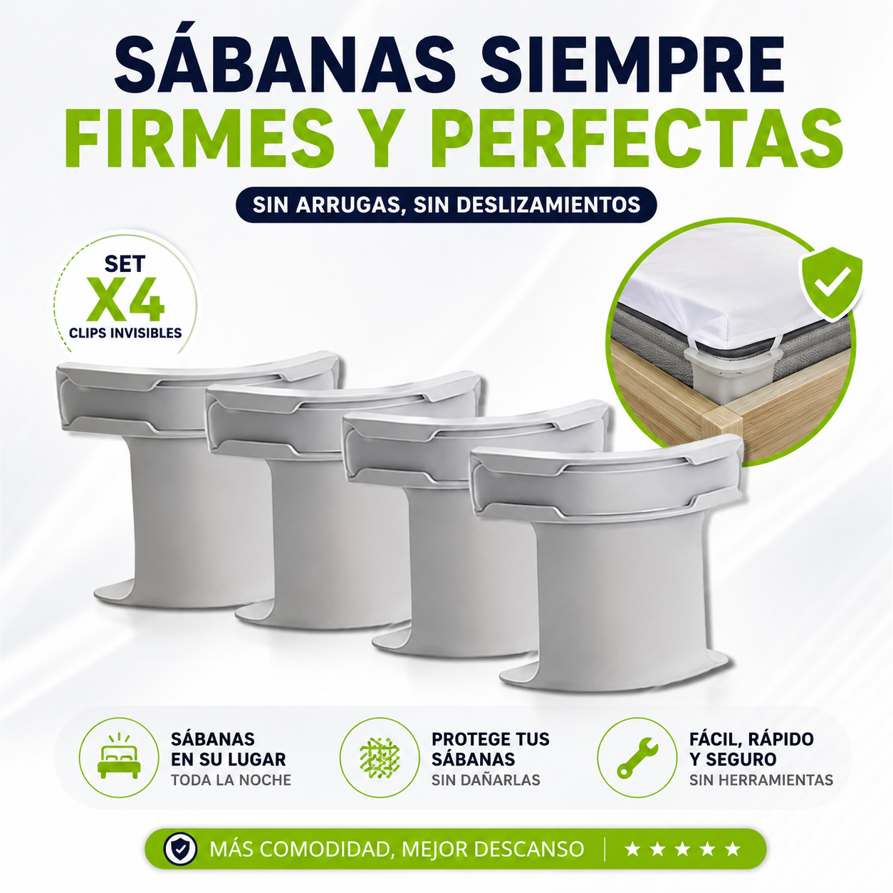 SUJETADOR DE SABANAS Set x 4