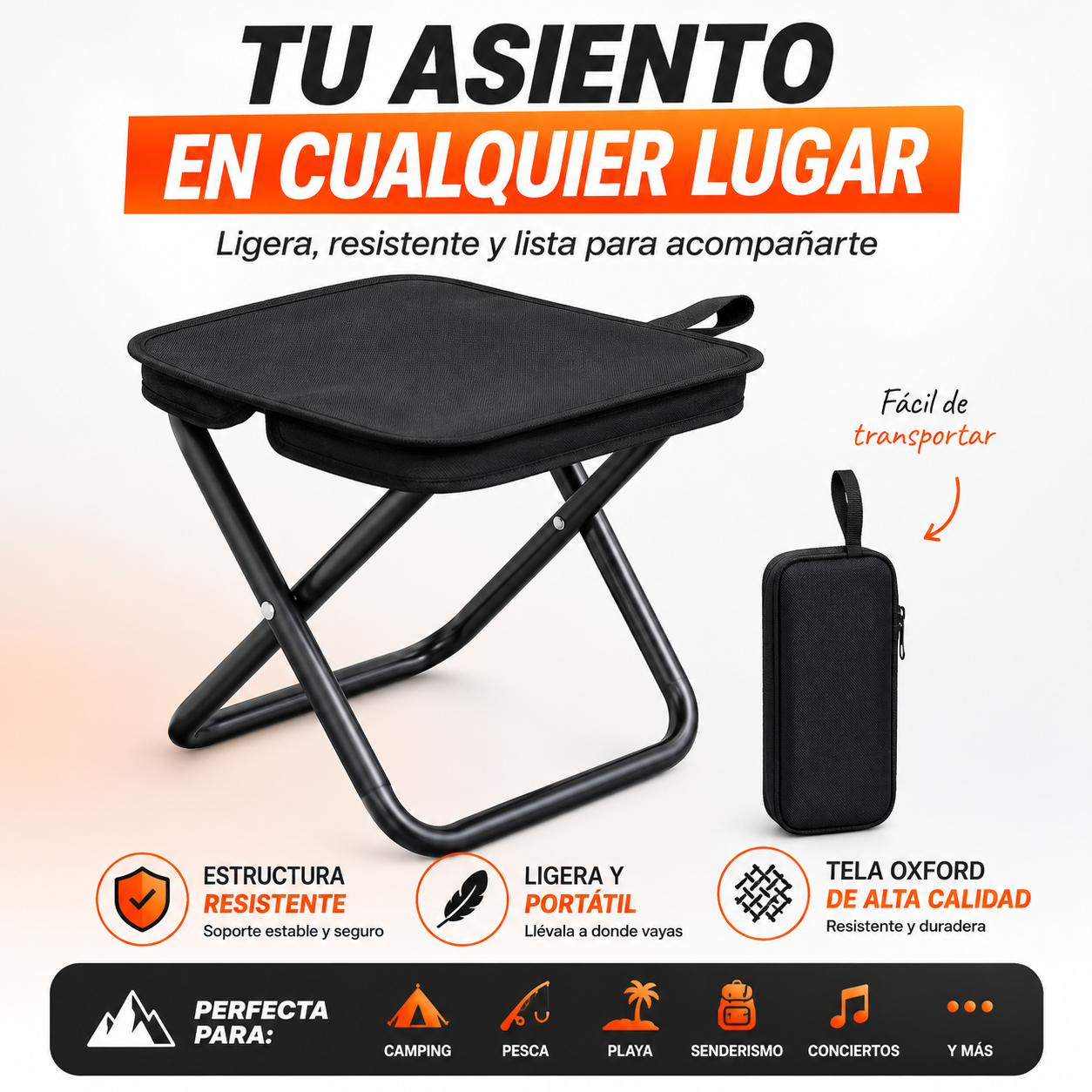 Silla plegable portátil viajera
