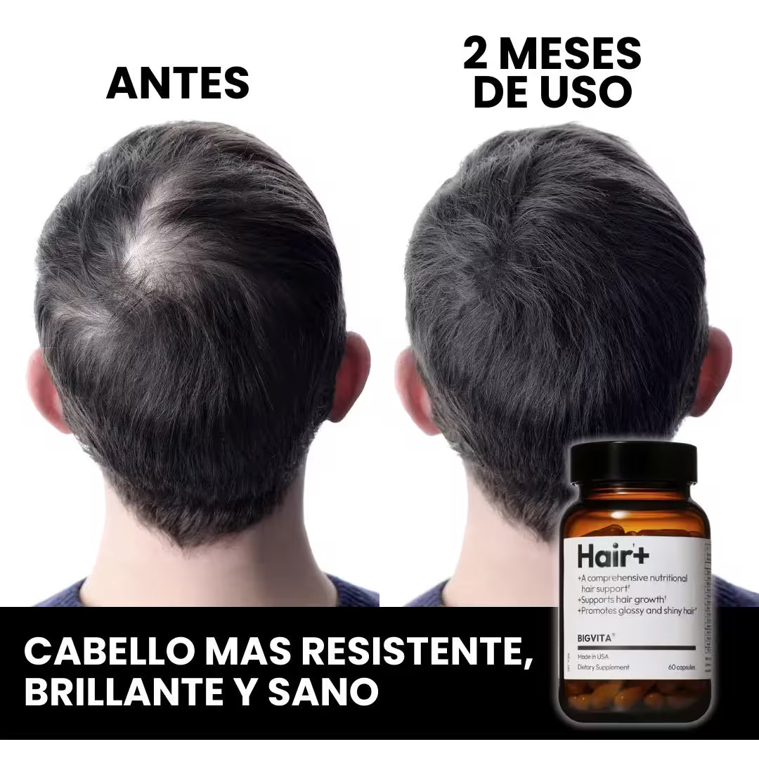 HAIR+ SUPLEMENTO PARA EL CABELLO-Reduce la caída y fortalece tu cabello desde la raíz
