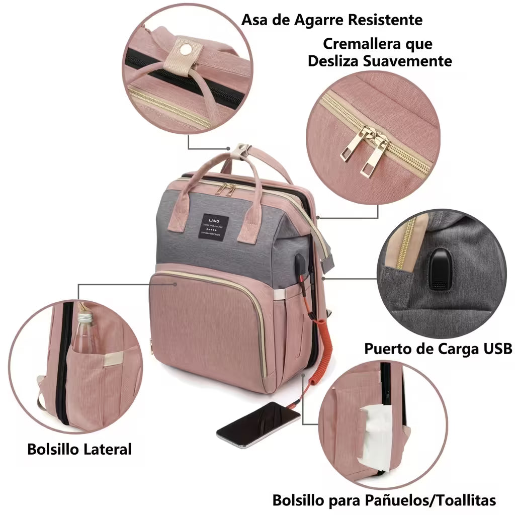BOLSO MALETA PAÑALERA CON CAMBIADOR 3 EN 1