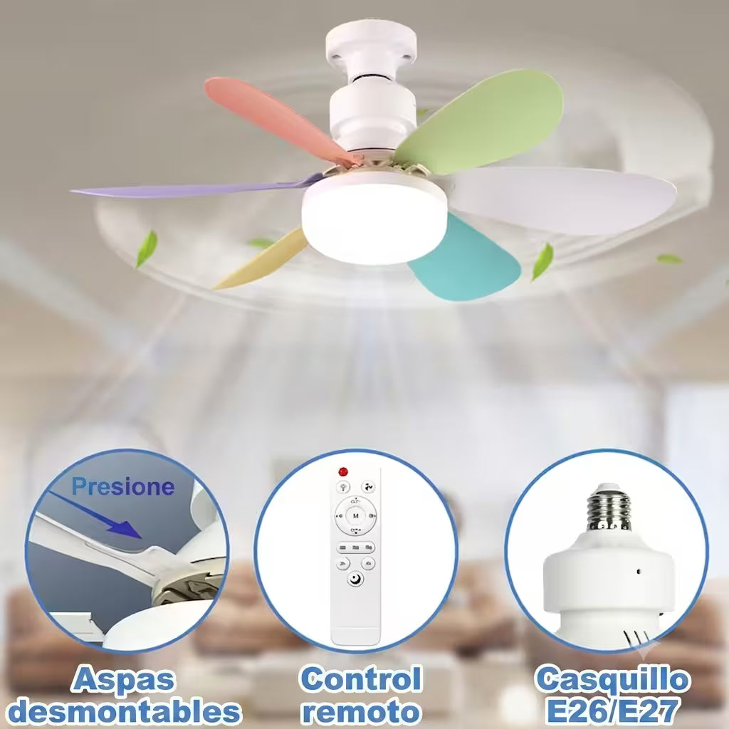 Ventilador de techo con Luz Led y control remoto