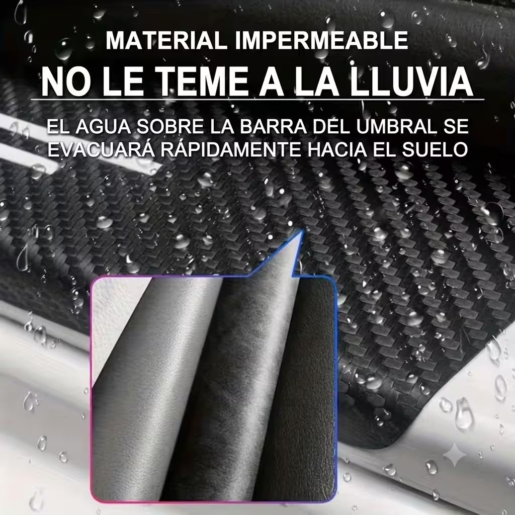 Kit protectores de estribos X9 Pzs-Textura de fibra de Carbono