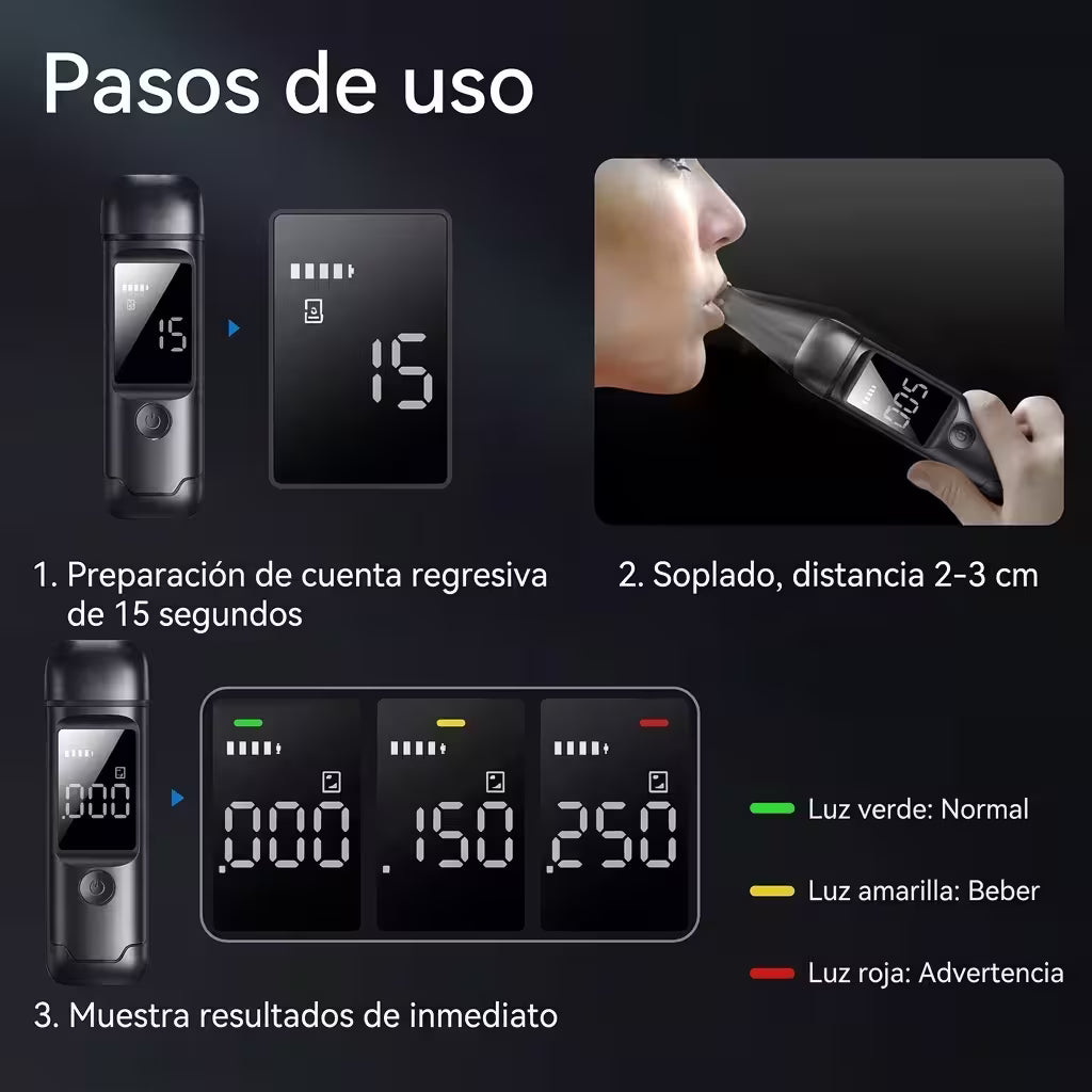 ALCOHOLÍMETRO PORTÁTIL DE ALTA PRECISIÓN