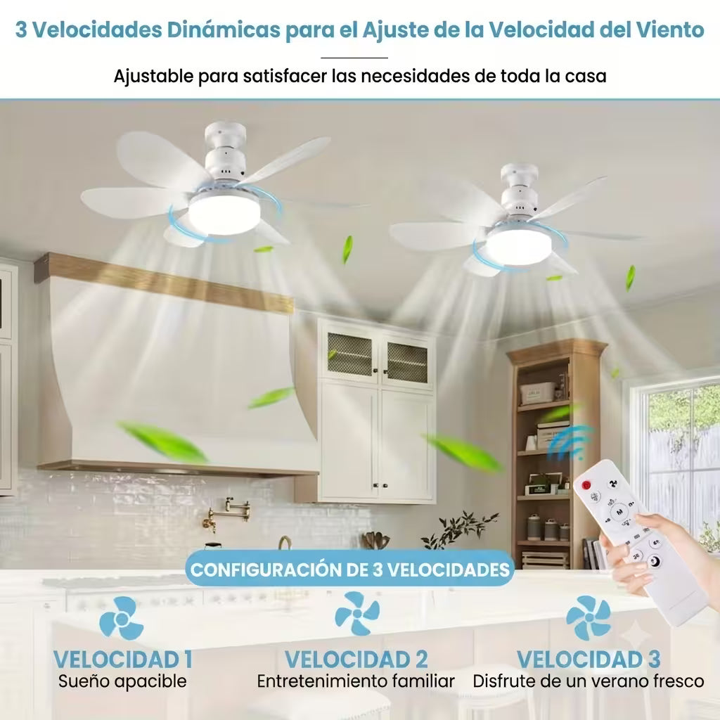 Ventilador de techo con Luz Led y control remoto
