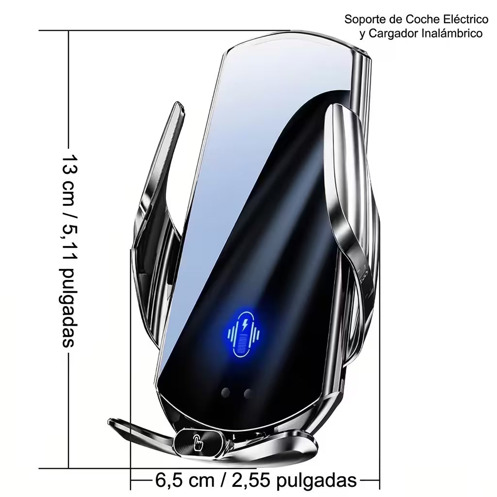 SOPORTE DE CELULAR PARA CARRO CON CARGADOR INALÁMBRICO