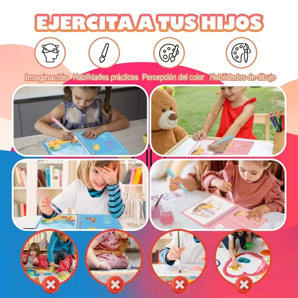 Cuaderno mágico de agua para pintar