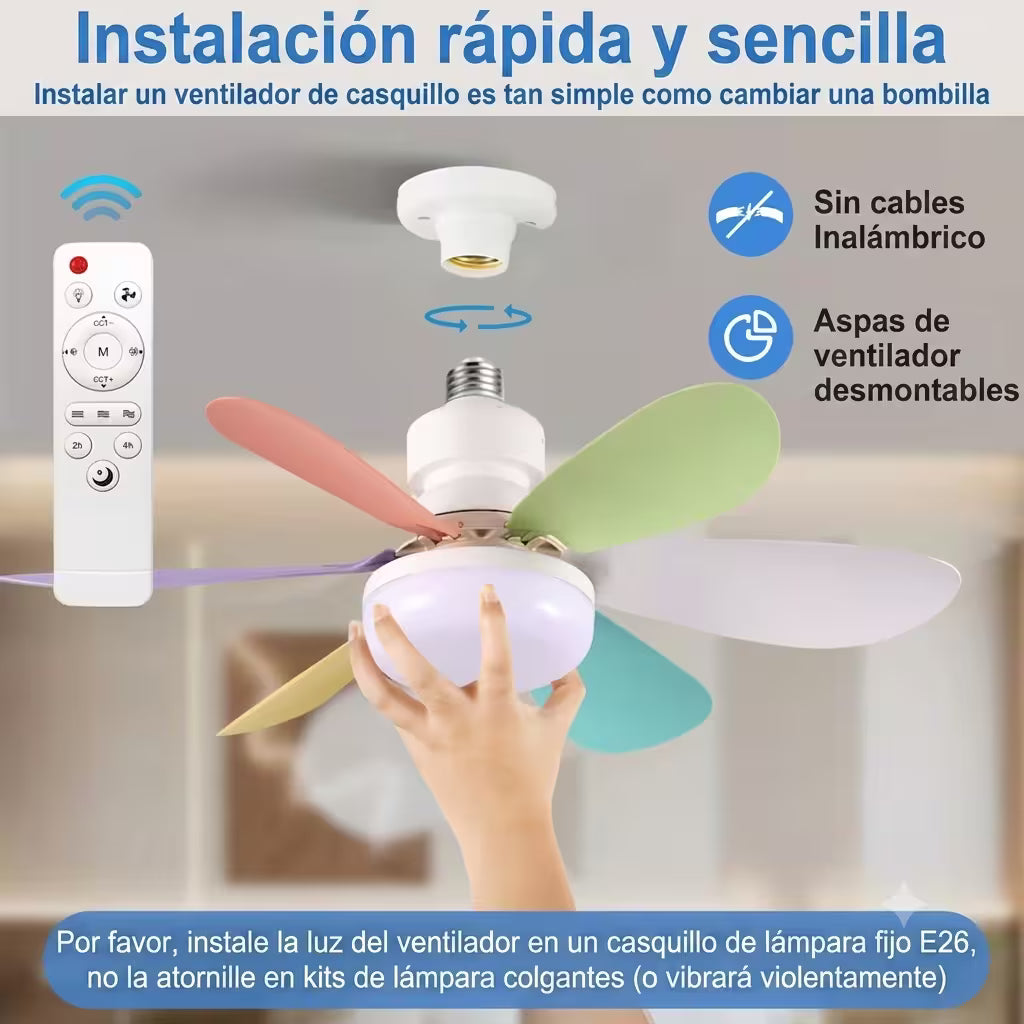 Ventilador de techo con Luz Led y control remoto