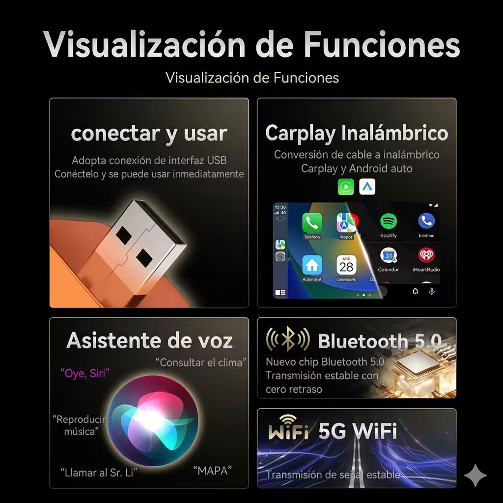 Car play Adaptador para carro-Carplay y Android Auto