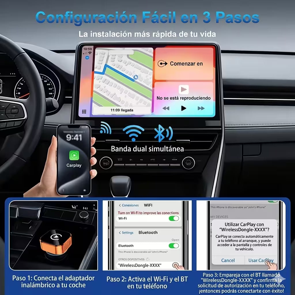 Car play Adaptador para carro-Carplay y Android Auto