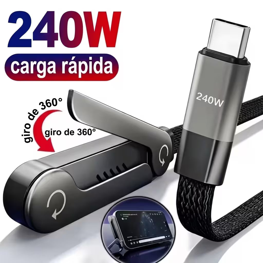 Cable 2 en 1 cargador y soporte-Carga rápida 240w