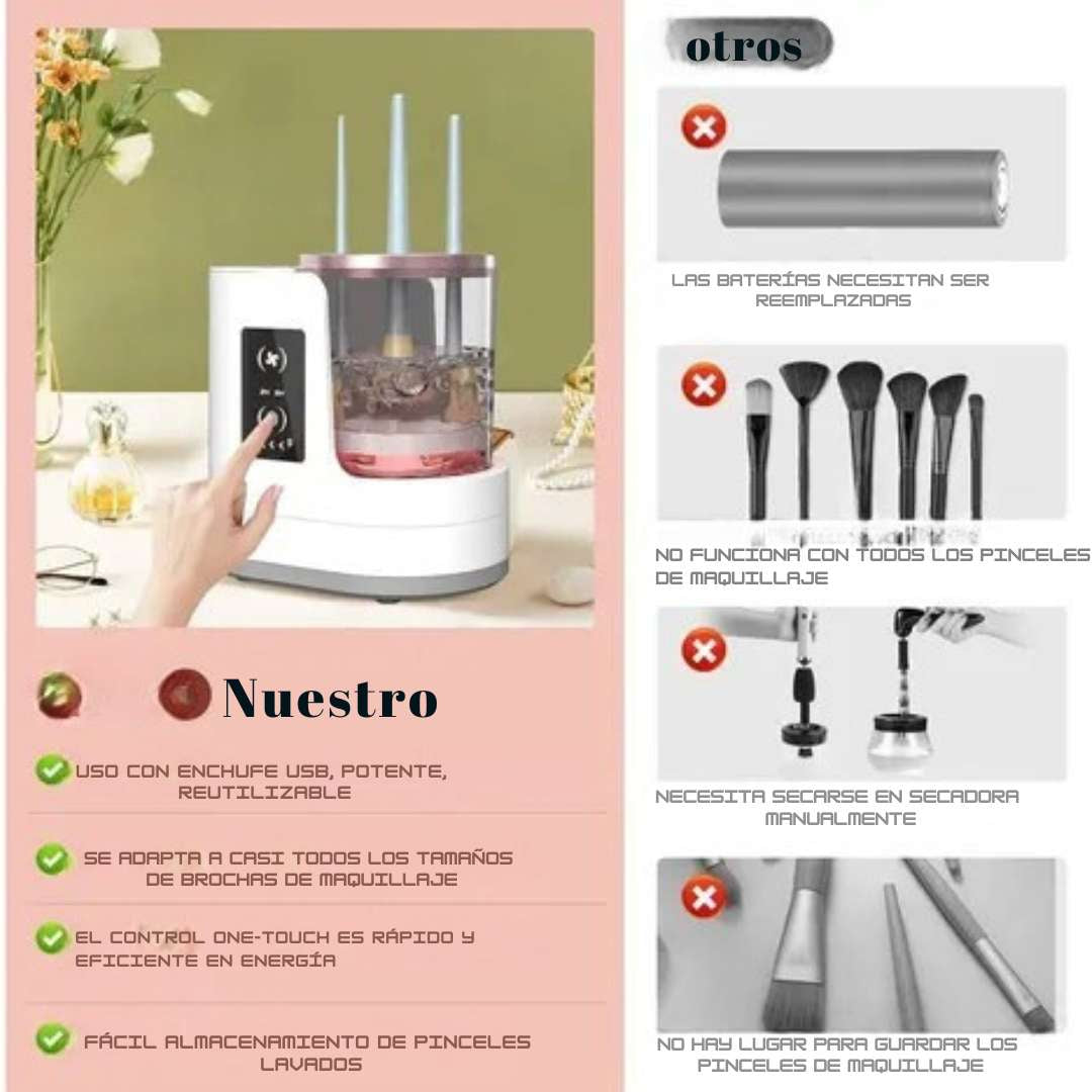 LAVADORA Y SECADORA DE BROCHAS 3 EN 1 DIGITAL