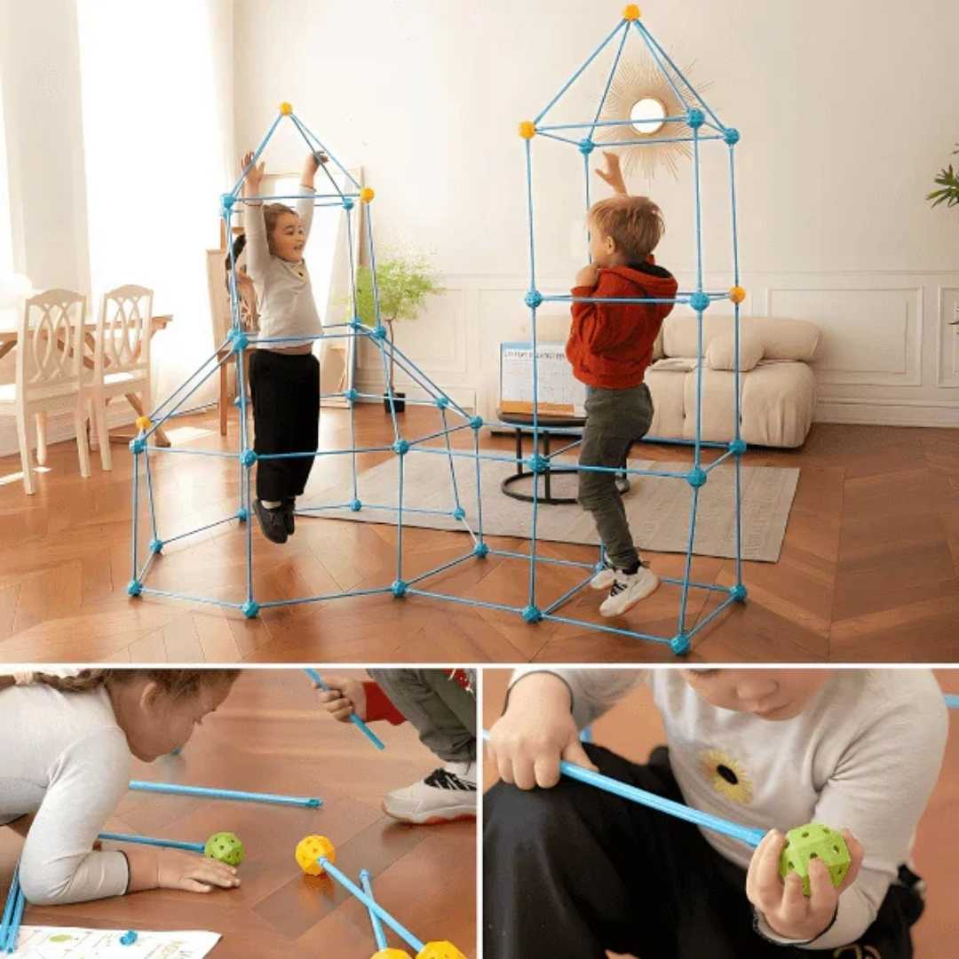 Juego de construcción-Incluye 100 Palitos y 55 Bolas