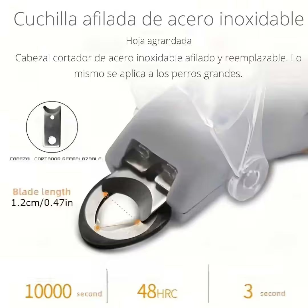 CORTAUÑAS PARA MASCOTAS CON LINTERNA-Con luz integrada y protector de seguridad para un corte preciso y sin riesgos. ✂️🐾