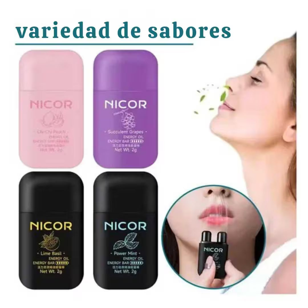 Inhalador Nasal Nicor-Mejora Respiración Y Controla tus ansias.