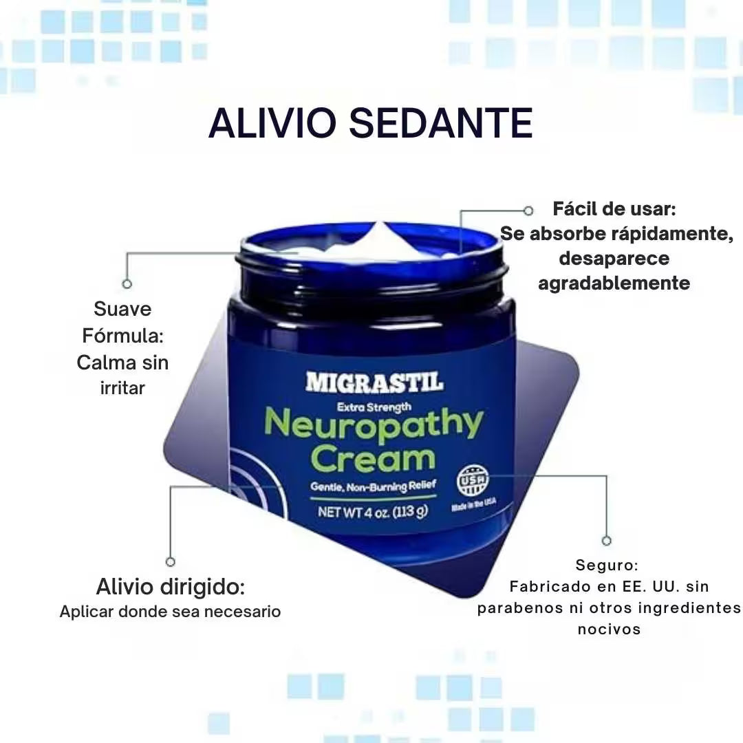 Migrastil Cream alivio de neuropatía-Calma sin ardor y de rápida absorción.