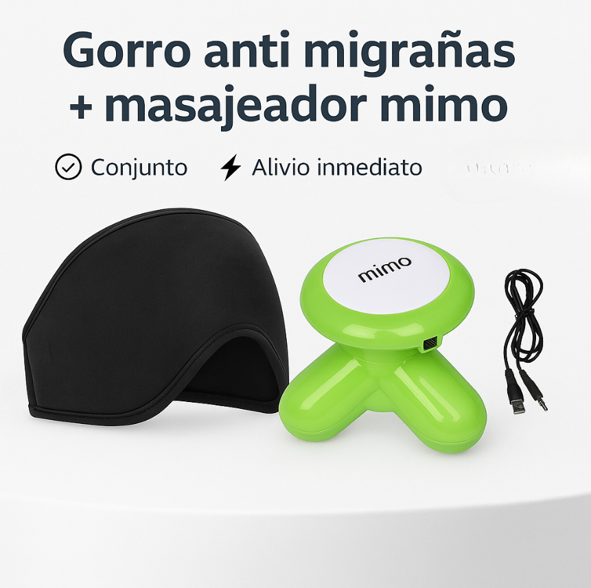 GORRO MIGRAÑA + MASAJEADOR RELAJANTE MIMO